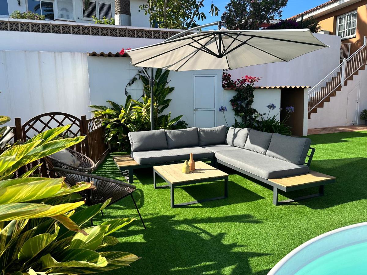 Casa con piscina y jardín con vistas al mar Puerto de la Madera Exterior foto